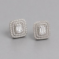 Boucles d'Oreilles Élégance en Argent 925 Serties de Zircons
